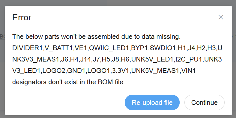 Error message